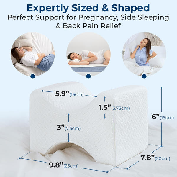 EverLoom™ Memory Foam Leg Cushion for Side Sleepers | Hip, Sciatica & Lower Back Pain Relief