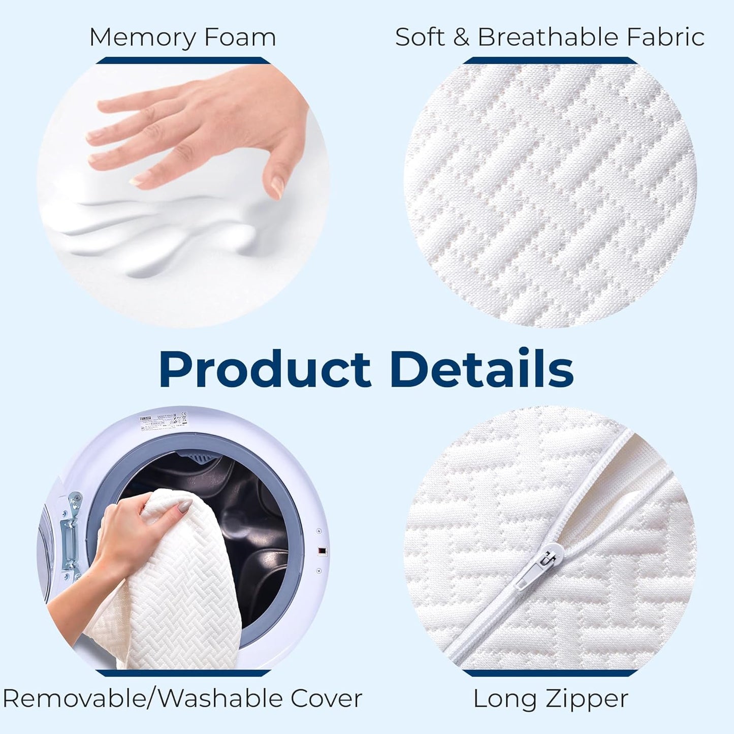 EverLoom™ Memory Foam Leg Cushion for Side Sleepers | Hip, Sciatica & Lower Back Pain Relief